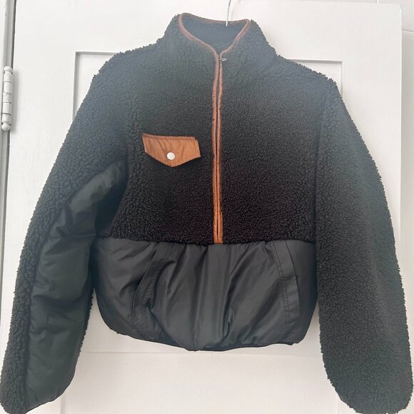 Frame Denim: Fleece Pullover Black Size XS - Picture 1 of 4